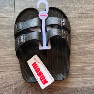 Freedom Moses Black Glitter Sandals